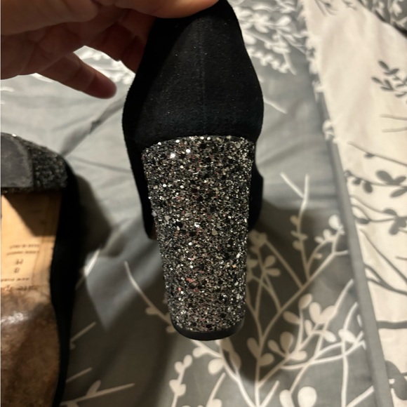 Kate Spade black suede heels with sparkle heel - Picture 6 of 6